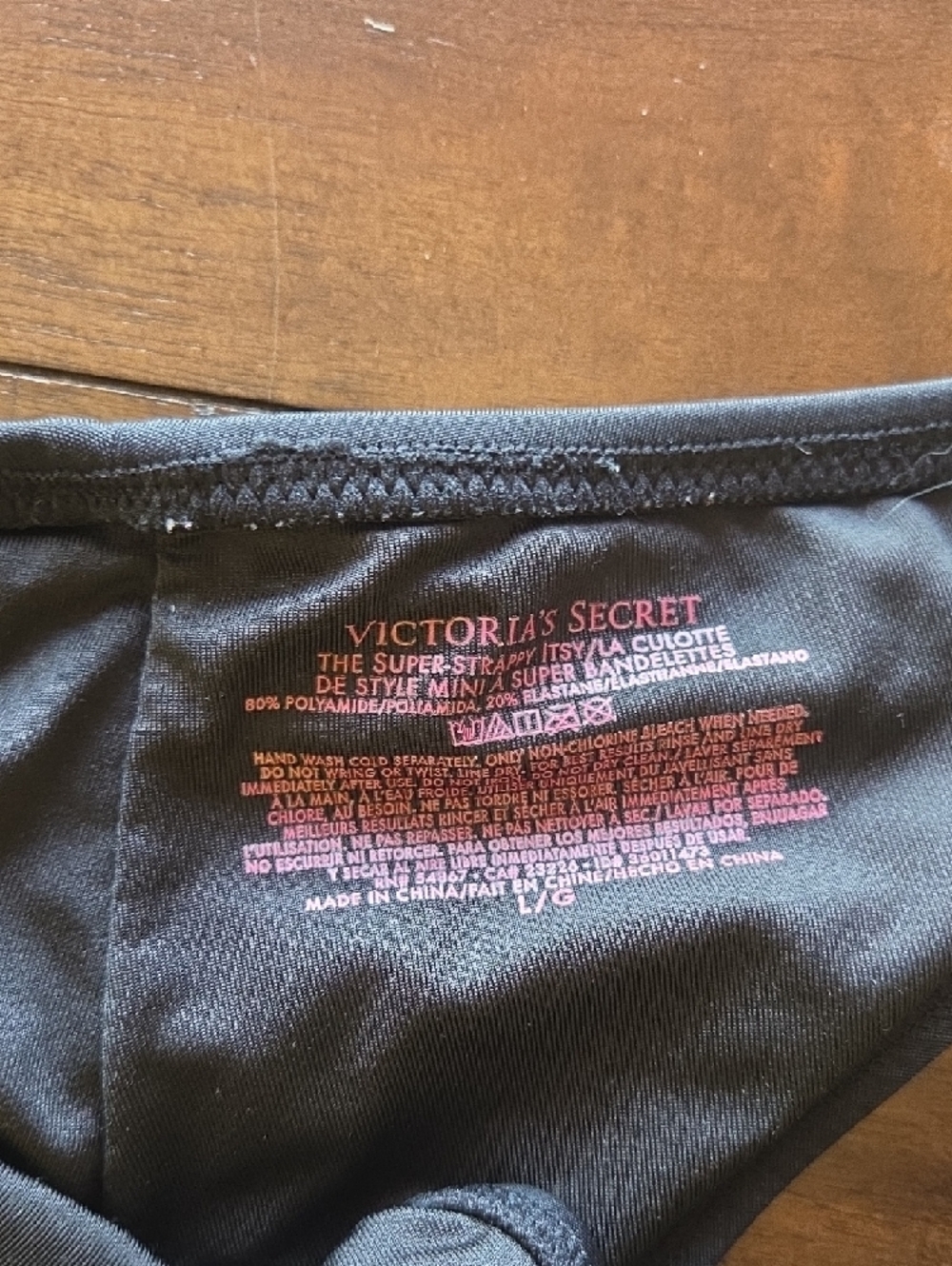 Victoria's Secret Black Itsy Bikini Bottom with Strappy Side - Picture 2 of 4
